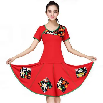 Dance Clothes Women's Square Dance Costume New Suit Round Neck Short Sleeve Big Swing Skirt Ladies Adult Dance Costumes
Dance Clothes Women's Square Dance Costume New Suit Round Neck Short Sleeve Big Swing Skirt Ladies Adult Dance Costumes