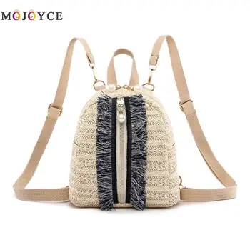 Small Women Backpack Straw Woven Shoulder Knapsack Knitting Pearl Zipper Backpack mochila feminina
Small Women Backpack Straw Woven Shoulder Knapsack Knitting Pearl Zipper Backpack mochila feminina