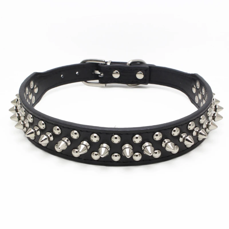3 leather dog collar
