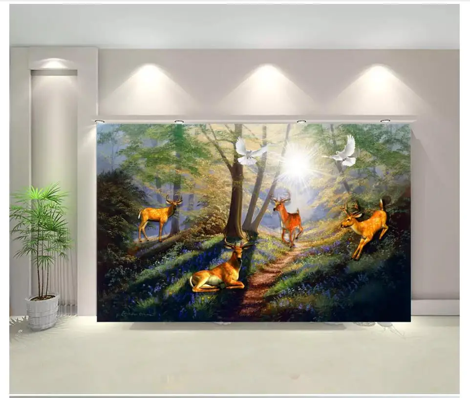 Custom photo wallpaper 3d wallpaper for walls 3 d Beautiful and simple green forest deer landscape mural wall papers home decor
Custom photo wallpaper 3d wallpaper for walls 3 d Beautiful and simple green forest deer landscape mural wall papers home decor