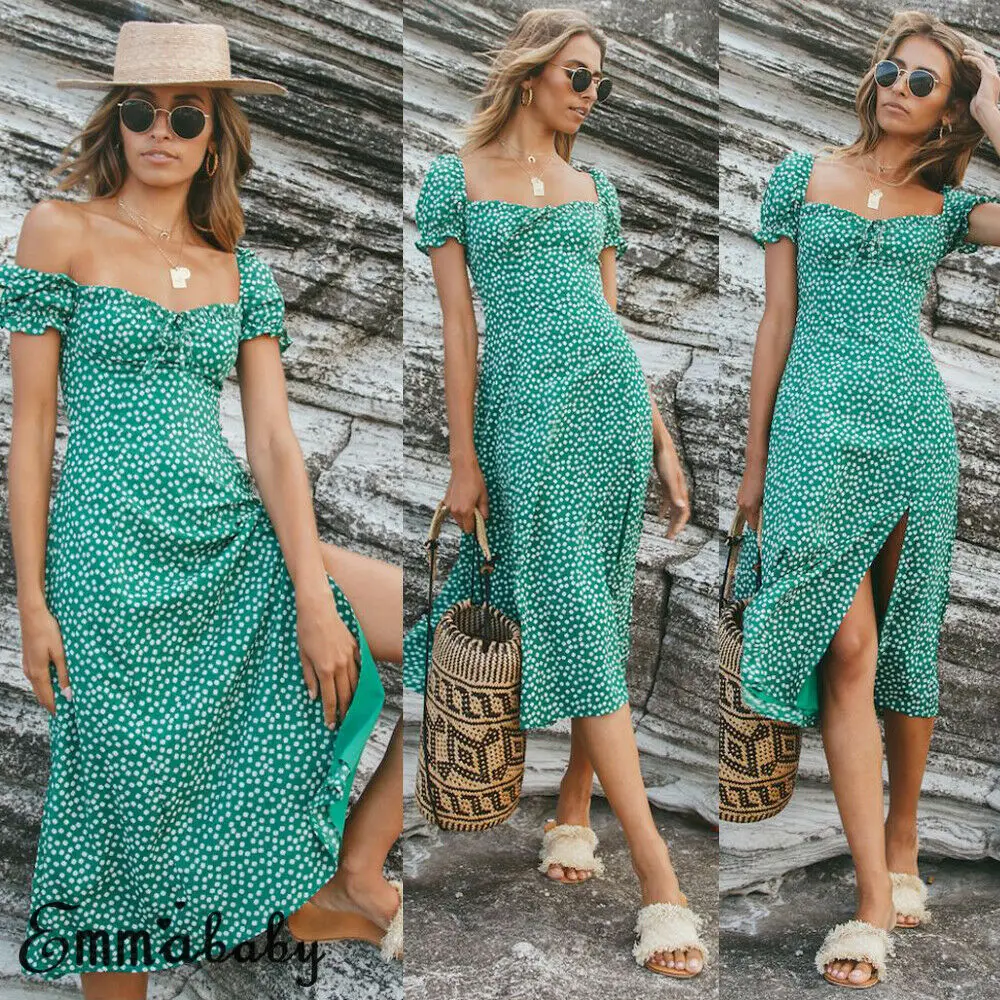 Womens Boho Dress Polka Dot Party Ladies Clubwear Sundress Summer Short Sleeve Square Neck
Womens Boho Dress Polka Dot Party Ladies Clubwear Sundress Summer Short Sleeve Square Neck