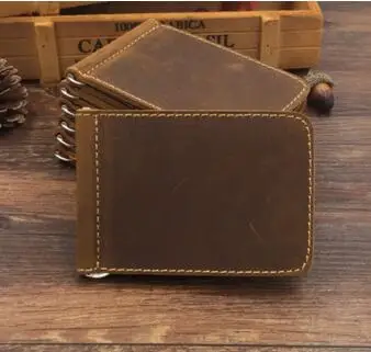 Кожаный бумажник Crazy horse из кожи первого слоя зажим для денег | Багаж и сумки
