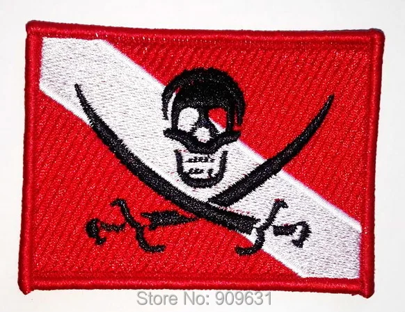 SCUBA DIVING PIRATE FLAG PATCH iron-on JOLLY ROGER embroidered DIVER DOWN SKULL
SCUBA DIVING PIRATE FLAG PATCH iron-on JOLLY ROGER embroidered DIVER DOWN SKULL
