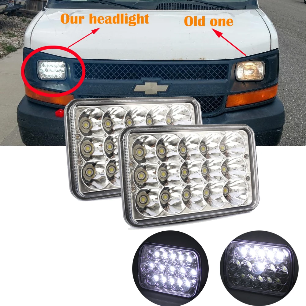 2PC 45w Rectangle 7x6 5x7 Led Headlights Replacment 6052 6054 H5054 H6054 Led HeadlampHi/Low Led Sealed Beam H4 Plug
2PC 45w Rectangle 7x6 5x7 Led Headlights Replacment 6052 6054 H5054 H6054 Led HeadlampHi/Low Led Sealed Beam H4 Plug