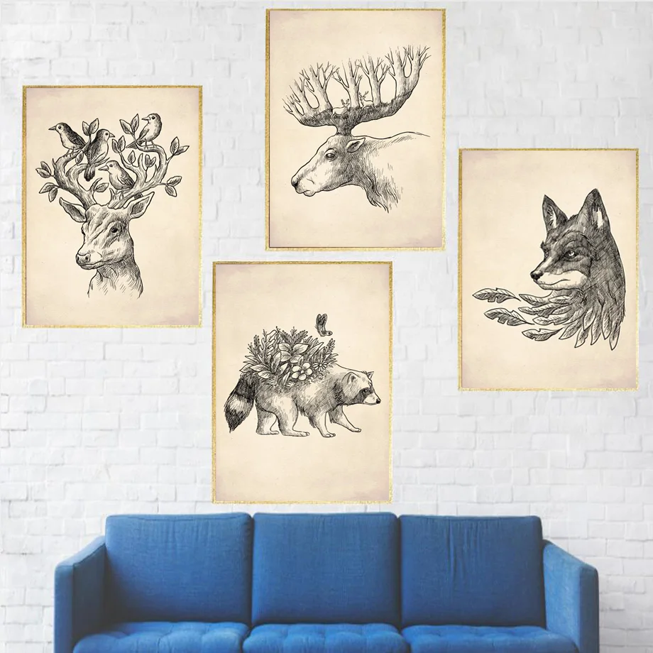 Deer Bird Wolf Raccoon Wall Art Canvas Painting Nordic Posters And Prints Animal Wall Picture For Living Room Bedroom Home Decor
Deer Bird Wolf Raccoon Wall Art Canvas Painting Nordic Posters And Prints Animal Wall Picture For Living Room Bedroom Home Decor