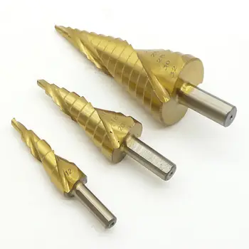 Fixmee 3pcs/lot HSS Steel Triangle Shank Spiral Groove Step Drill Bits Power Tools Wood Metal Drilling 4-12mm 4-20mm 4-32mm
Fixmee 3pcs/lot HSS Steel Triangle Shank Spiral Groove Step Drill Bits Power Tools Wood Metal Drilling 4-12mm 4-20mm 4-32mm