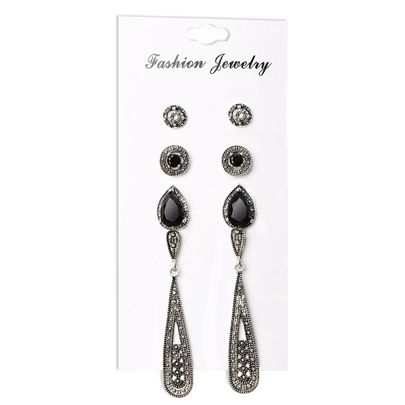 4 Pairs/set Fashion Bohemian Crystal Retro Earrings Set Women Girls Stud Earring Jewelry Brincos Wedding Gift
4 Pairs/set Fashion Bohemian Crystal Retro Earrings Set Women Girls Stud Earring Jewelry Brincos Wedding Gift