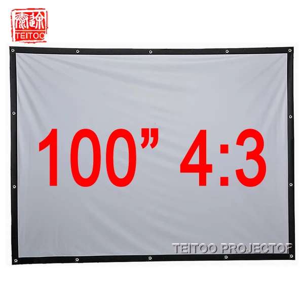 100" 4:3 Wall Mounted White Portable Folding Projection Screen, Pelicula Eyelets Fabric for LED DLP HD Projector, without Frame
100" 4:3 Wall Mounted White Portable Folding Projection Screen, Pelicula Eyelets Fabric for LED DLP HD Projector, without Frame