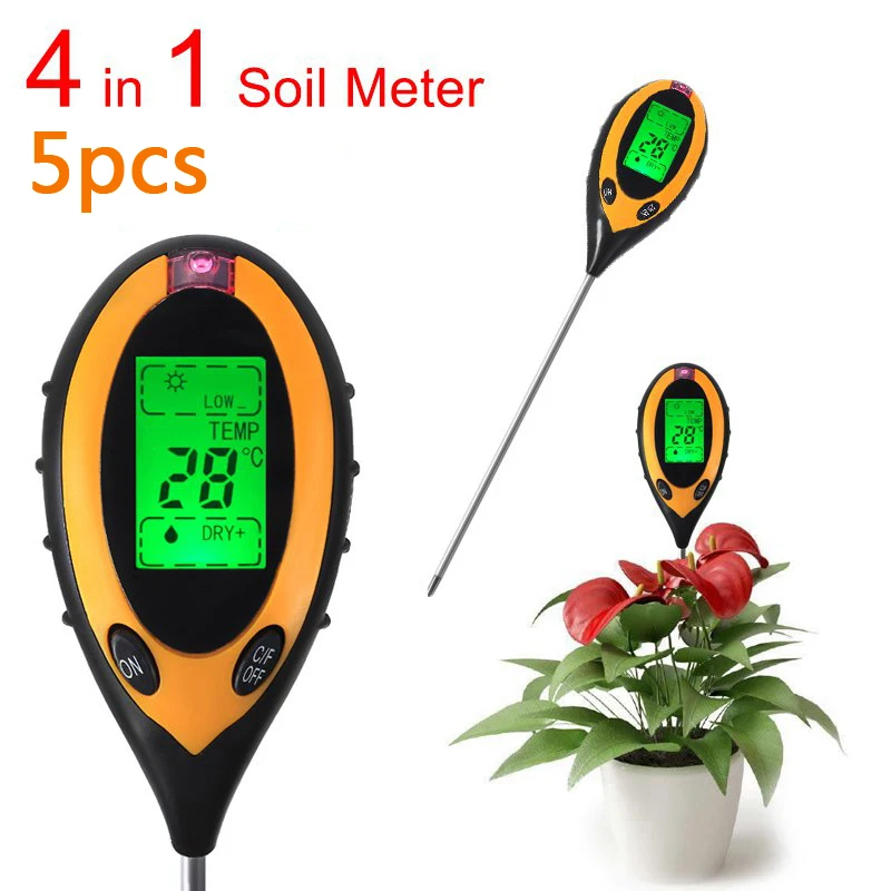 10PCS 4 In 1 Plant Digital Soil Thermometer Hygrometer PH Meter Moisture Light Meter Indoor For Grow Plant Sunlight Soil Meter
10PCS 4 In 1 Plant Digital Soil Thermometer Hygrometer PH Meter Moisture Light Meter Indoor For Grow Plant Sunlight Soil Meter