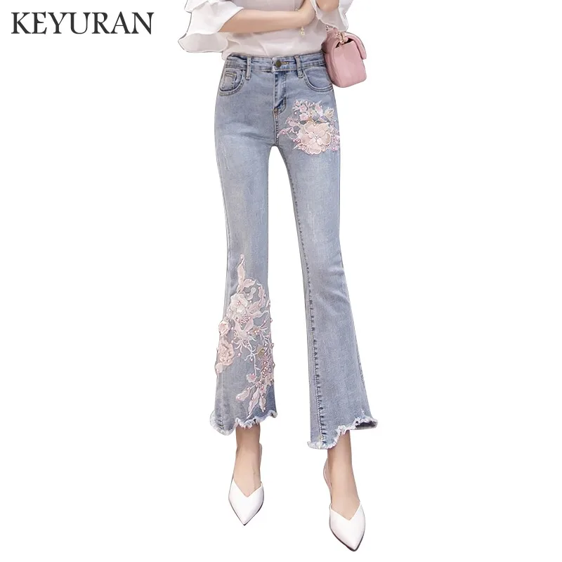 Vintage Beading Embroidery Burr Flare jeans New Arrival Women Denim Pants High Waist Boot Cut Jeans Retro Flares Wide Leg jeans
Vintage Beading Embroidery Burr Flare jeans New Arrival Women Denim Pants High Waist Boot Cut Jeans Retro Flares Wide Leg jeans