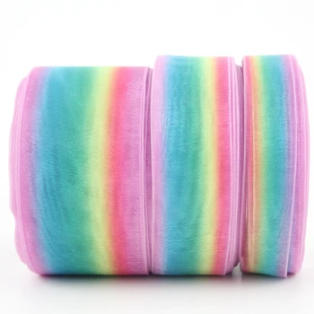 New 16mm 25mm 38mm rainbow printed stripe organza ribbon 25 yards Sewing silk ribbons DIY gift wrap bows webbing
New 16mm 25mm 38mm rainbow printed stripe organza ribbon 25 yards Sewing silk ribbons DIY gift wrap bows webbing