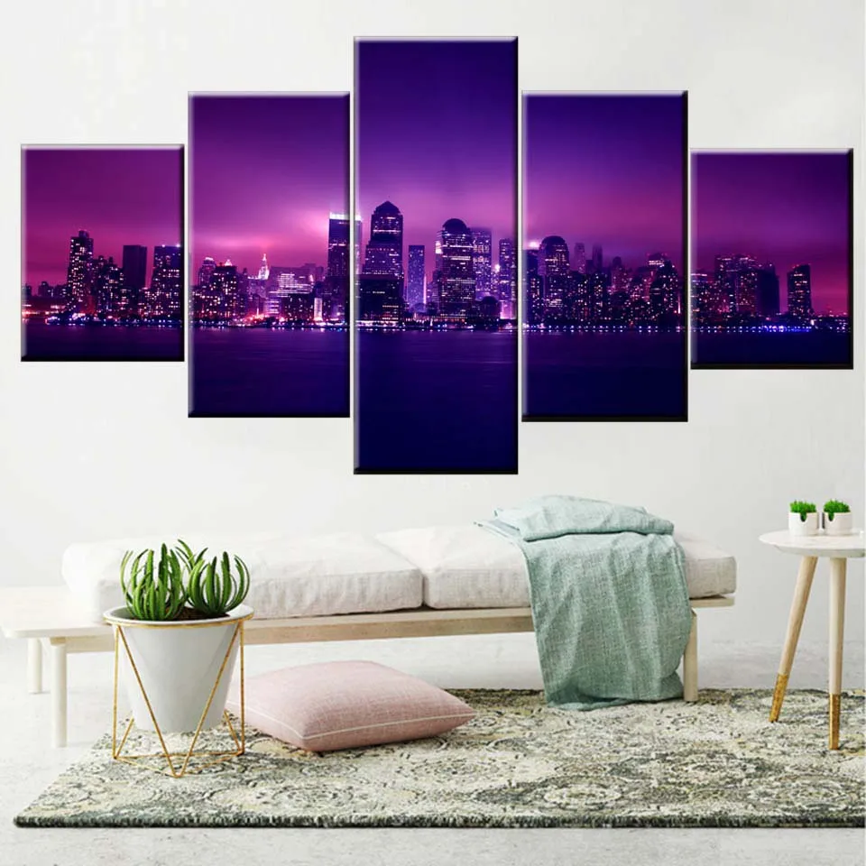 HD printing 5 panel modern home wall decoration painting purple city night view canvas art modular picture poster living room
HD printing 5 panel modern home wall decoration painting purple city night view canvas art modular picture poster living room