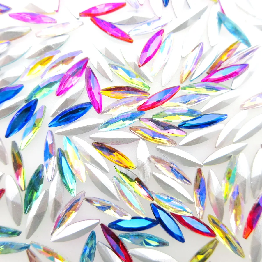 AB Colors nice glass Crystal strass pointback 4*15mm Navette Horse eye shape glue on rhinestones handicraft diy decorations
AB Colors nice glass Crystal strass pointback 4*15mm Navette Horse eye shape glue on rhinestones handicraft diy decorations