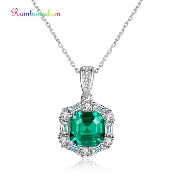 Rainbamabom Vintage 925 Solid Sterling Silver Emerald Gemstone Diamond Pendant Necklace Women Jewelry Wholesale Drop Shipping
Rainbamabom Vintage 925 Solid Sterling Silver Emerald Gemstone Diamond Pendant Necklace Women Jewelry Wholesale Drop Shipping