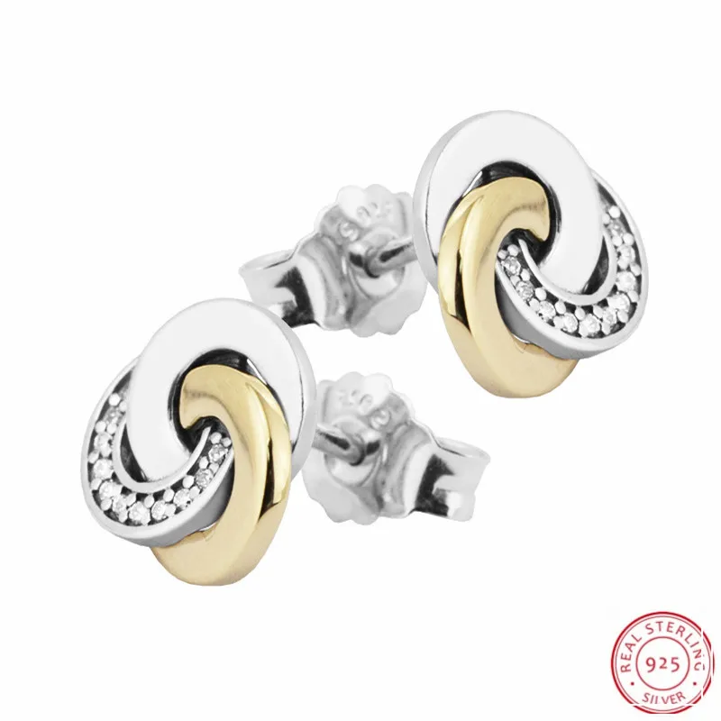 Женские винтажные серьги гвоздики Vibe 14K позолоченные не связанные круги серебро