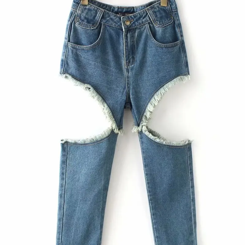 Europe and the United States the new XC60-033 Tall waist hollowed out false two flash hole in jeans
Europe and the United States the new XC60-033 Tall waist hollowed out false two flash hole in jeans