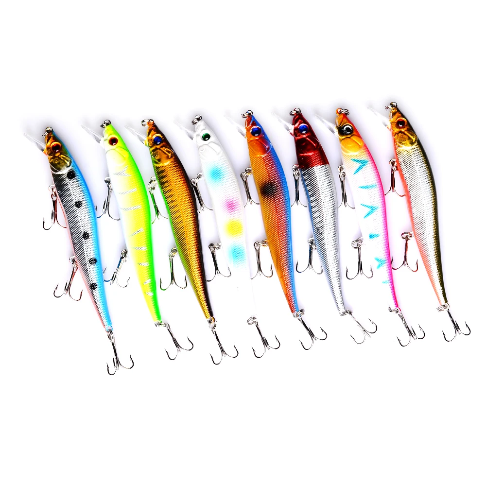 8PCS/Lot Minnow Crankbait Hard Bait 6# Hooks Lures 13g 11.5cm Wobbler Slow Floating Jerkbait fishing Lure Set
8PCS/Lot Minnow Crankbait Hard Bait 6# Hooks Lures 13g 11.5cm Wobbler Slow Floating Jerkbait fishing Lure Set