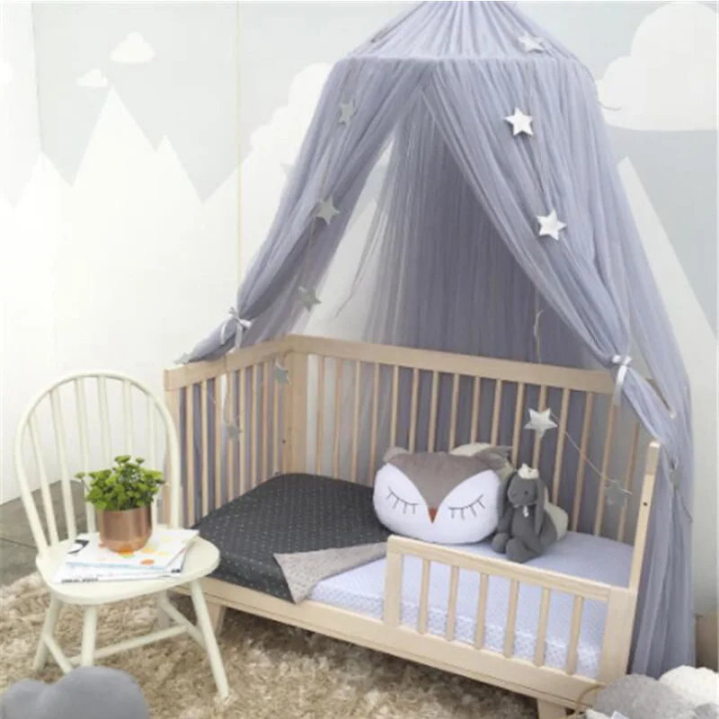 Simanfei Round Baby Bed Mosquito Net Dome Hanging Cotton Bed