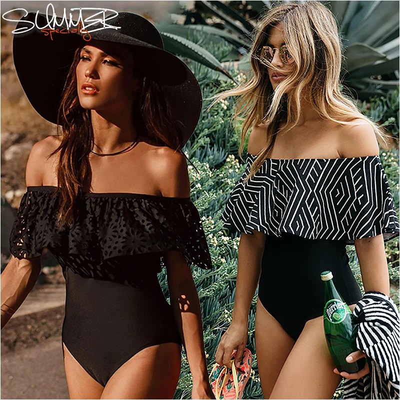 2019 New Off the Shoulder Swimwear Women One Piece Swimsuit Black Ruffle Monokini Female sexy Bodysuit Bathing suit Swim wear XL
2019 New Off the Shoulder Swimwear Women One Piece Swimsuit Black Ruffle Monokini Female sexy Bodysuit Bathing suit Swim wear XL