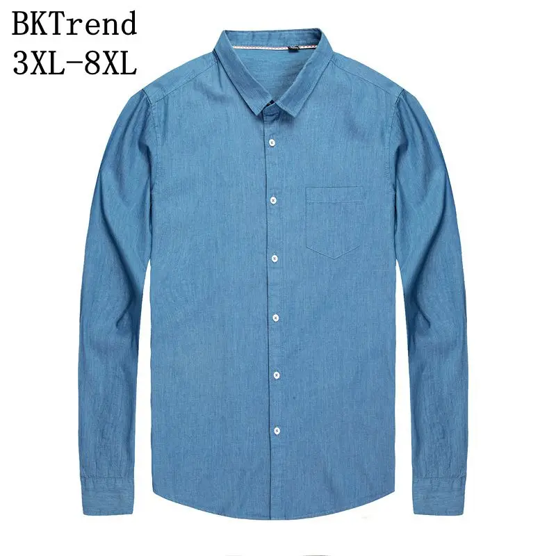 BKTrend 8XL 7XL 6XL 4XL 2018 New Man Denim Cotton Denim Shirt Male Loose Shirt Blue Work Wear Men Jeans Shirt Men Chemise Homme
BKTrend 8XL 7XL 6XL 4XL 2018 New Man Denim Cotton Denim Shirt Male Loose Shirt Blue Work Wear Men Jeans Shirt Men Chemise Homme