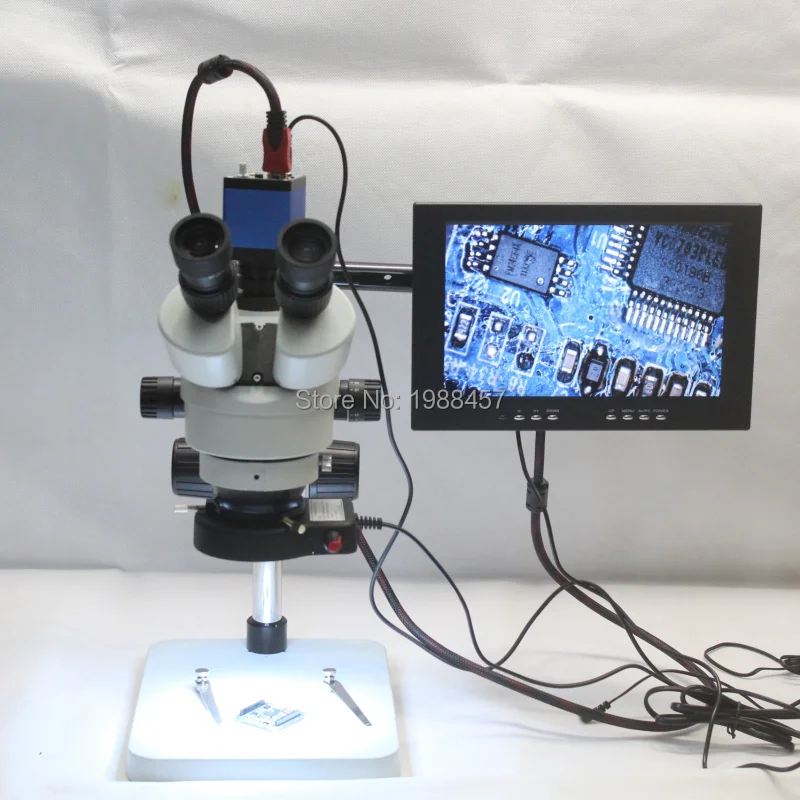 Trinocular Stereo Microscope 3.5X-90X Continuous Zoom Magnification 1080P HDMI USB Industrial Camera LED Lights 10-inch Monitor
Trinocular Stereo Microscope 3.5X-90X Continuous Zoom Magnification 1080P HDMI USB Industrial Camera LED Lights 10-inch Monitor
