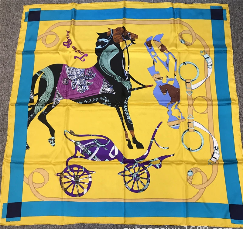 2019 New Horse Scarf Carriage Female Scarves 12m/m Pure Twill Silk Scarf Luxury Brand Design Handmade Hemming Curling 140*140cm
2019 New Horse Scarf Carriage Female Scarves 12m/m Pure Twill Silk Scarf Luxury Brand Design Handmade Hemming Curling 140*140cm