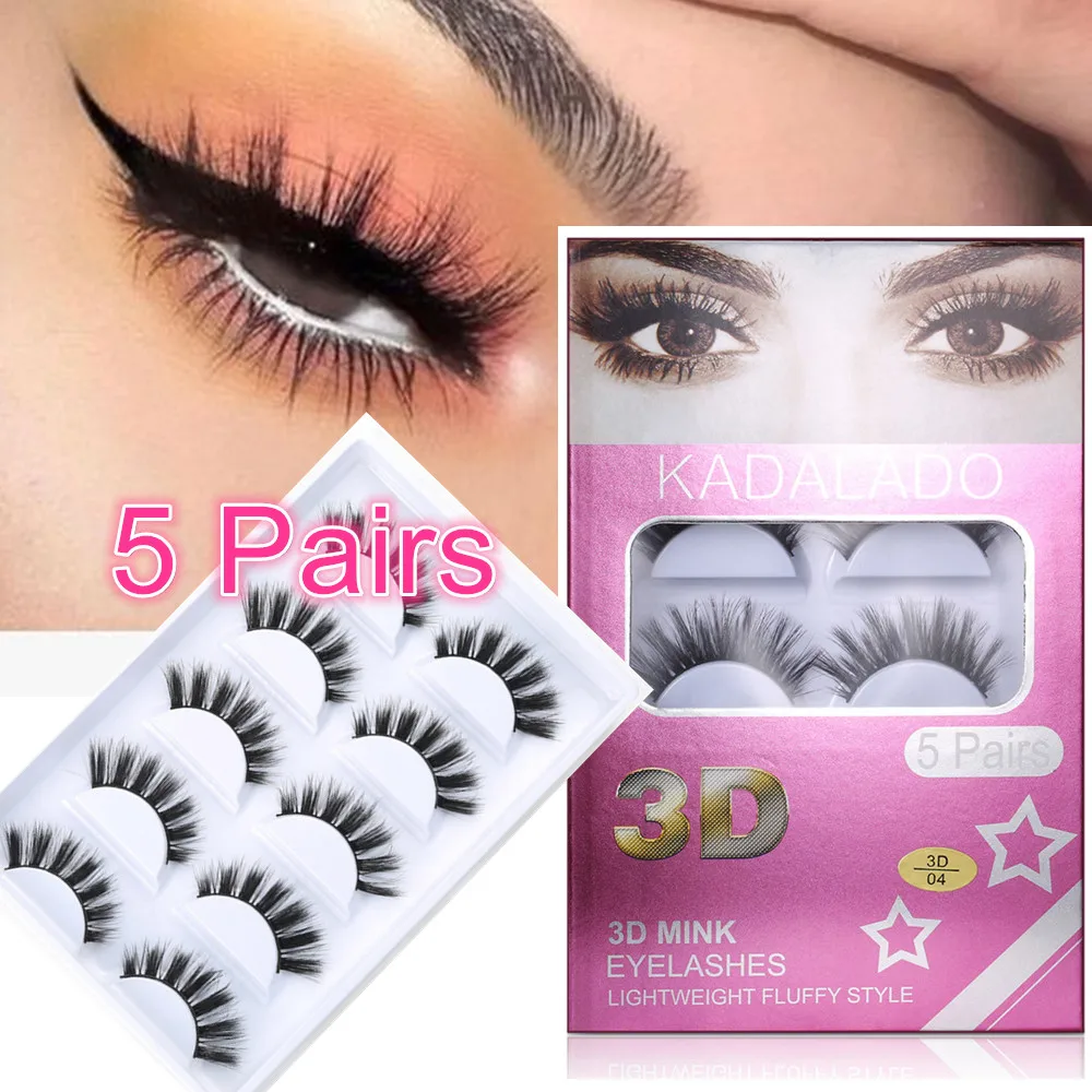 KADALADO 5 Pair/Lot 3D Mink Fake Eyelashes Natural Soft Long False Eyelash Extension Makeup Slender Thick Full Strip Lashes
KADALADO 5 Pair/Lot 3D Mink Fake Eyelashes Natural Soft Long False Eyelash Extension Makeup Slender Thick Full Strip Lashes