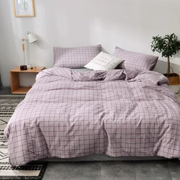 Light Purple Plaid Japanese style Soft 100% cotton wash cotton 3/4pcs bedding sets(duvet cover+flat sheet+pillowcase)
Light Purple Plaid Japanese style Soft 100% cotton wash cotton 3/4pcs bedding sets(duvet cover+flat sheet+pillowcase)