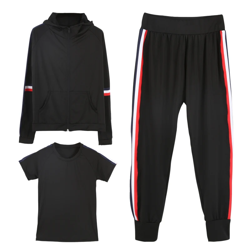 3 in 1 Yoga Sets Long Sleeves Loose Students' Sports Wear Gym Running Suit Black Grey M-2XL T-shirt+Jacket+Pants
3 in 1 Yoga Sets Long Sleeves Loose Students' Sports Wear Gym Running Suit Black Grey M-2XL T-shirt+Jacket+Pants