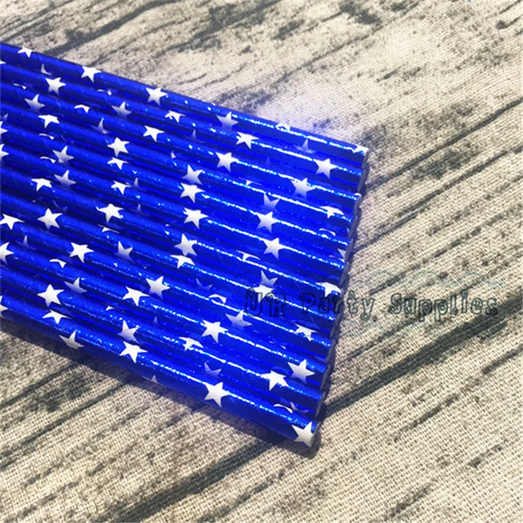 500pcs Foil Blue With White Star Patriotic Party Paper Straws Blue Stars Baby Shower Memorial Day Drinking Straws Cake Props
500pcs Foil Blue With White Star Patriotic Party Paper Straws Blue Stars Baby Shower Memorial Day Drinking Straws Cake Props