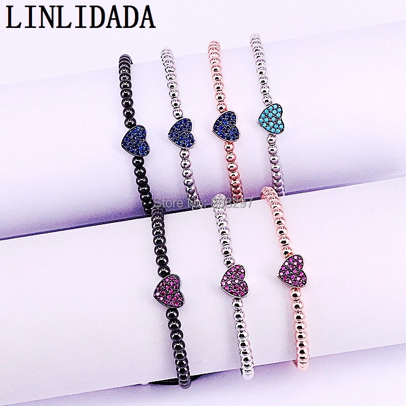 10Pcs Fashion Woman's Charm Bracelets Micro Pave CZ Heart &4mm Round Beads Popular Braiding Macrame Bracelets Jewelry
10Pcs Fashion Woman's Charm Bracelets Micro Pave CZ Heart &4mm Round Beads Popular Braiding Macrame Bracelets Jewelry