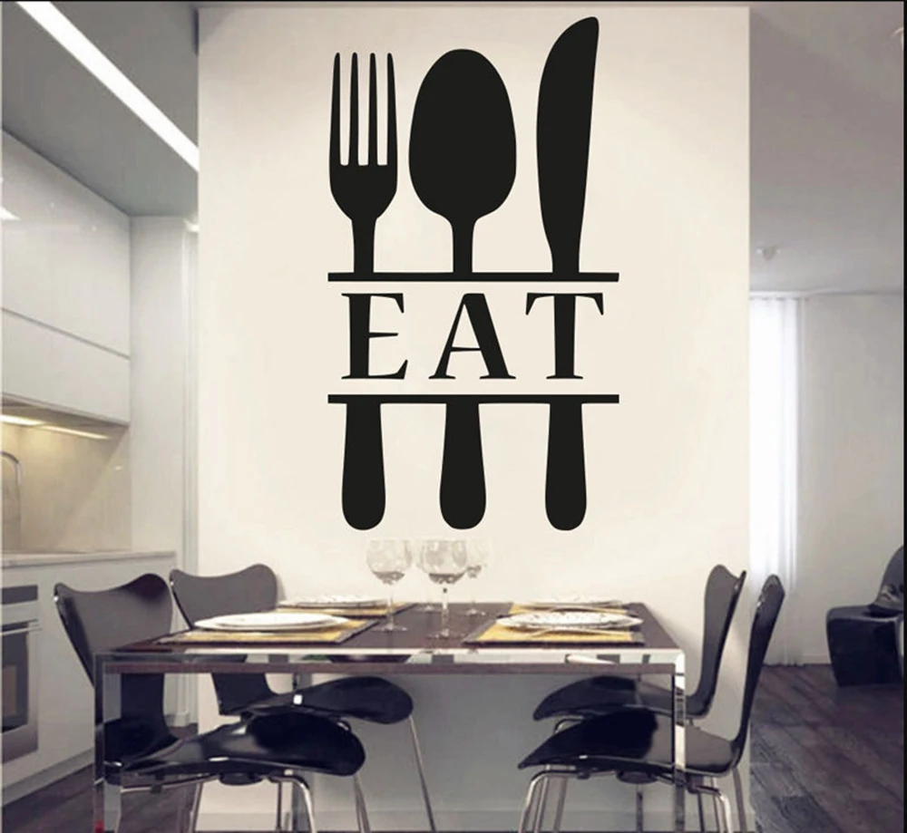 Kitchen Decor Wall Decals Spoon Fork Vinyl Wall Sticker Eat Sign Home Decoration Waterproof Wallpaper Art Mural Simple D298
Kitchen Decor Wall Decals Spoon Fork Vinyl Wall Sticker Eat Sign Home Decoration Waterproof Wallpaper Art Mural Simple D298
