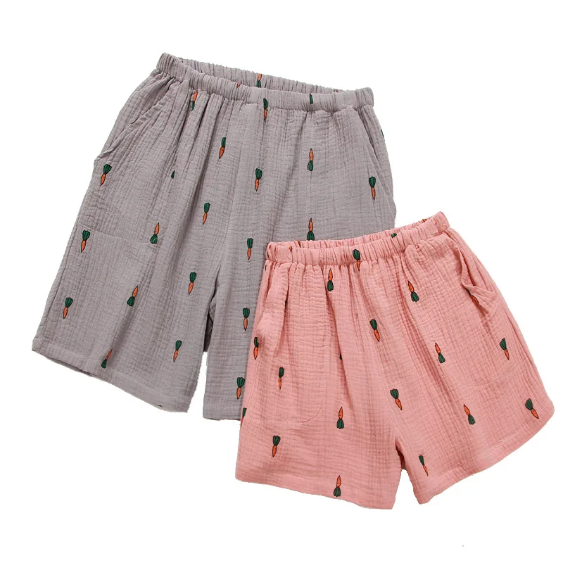 Summer Crepe Thin Pure Cotton Gauze Couple Pajamas Shorts Carrot Cartoon Sleep Bottoms Sleeping Shorts Women Pink Sleep Pants
Summer Crepe Thin Pure Cotton Gauze Couple Pajamas Shorts Carrot Cartoon Sleep Bottoms Sleeping Shorts Women Pink Sleep Pants