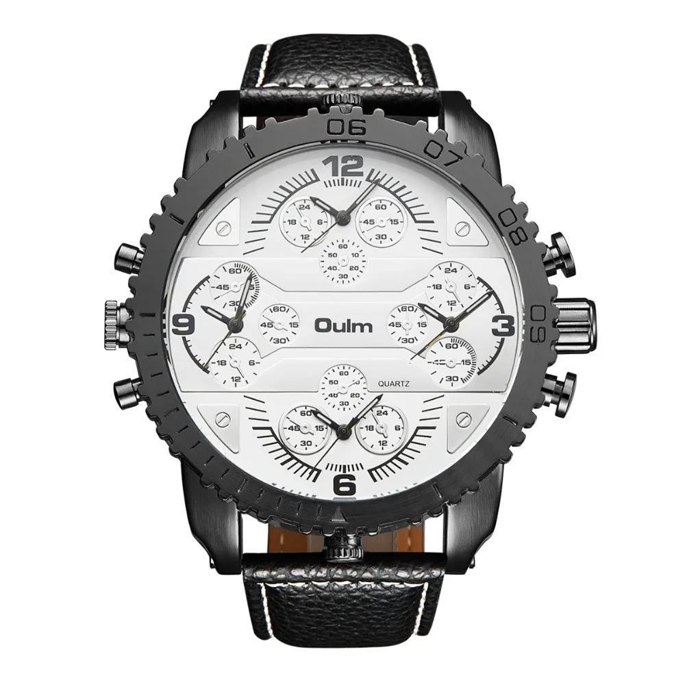 Горячая Распродажа 2018 бренд Oulm оригинальные повседневные часы мужской кожаный