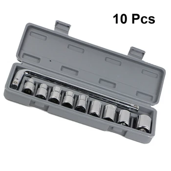 10pcs Carbon Steel Socket Wrench And 9 Socket Combination Repairing Kit For Auto Motorcycle Sleeve Hand Tool Car Repair Too Set
10pcs Carbon Steel Socket Wrench And 9 Socket Combination Repairing Kit For Auto Motorcycle Sleeve Hand Tool Car Repair Too Set