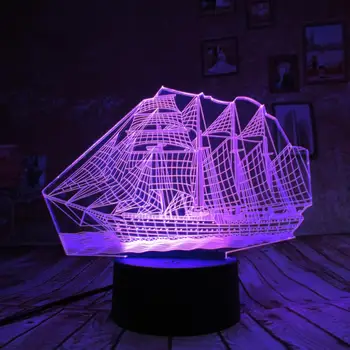 Sail Ship Boat 3D Lamp Optical Illusion Night Light for Baby Nursery 7 Changing Color Toys Gift Bedroom Additions Home Decor
Sail Ship Boat 3D Lamp Optical Illusion Night Light for Baby Nursery 7 Changing Color Toys Gift Bedroom Additions Home Decor
