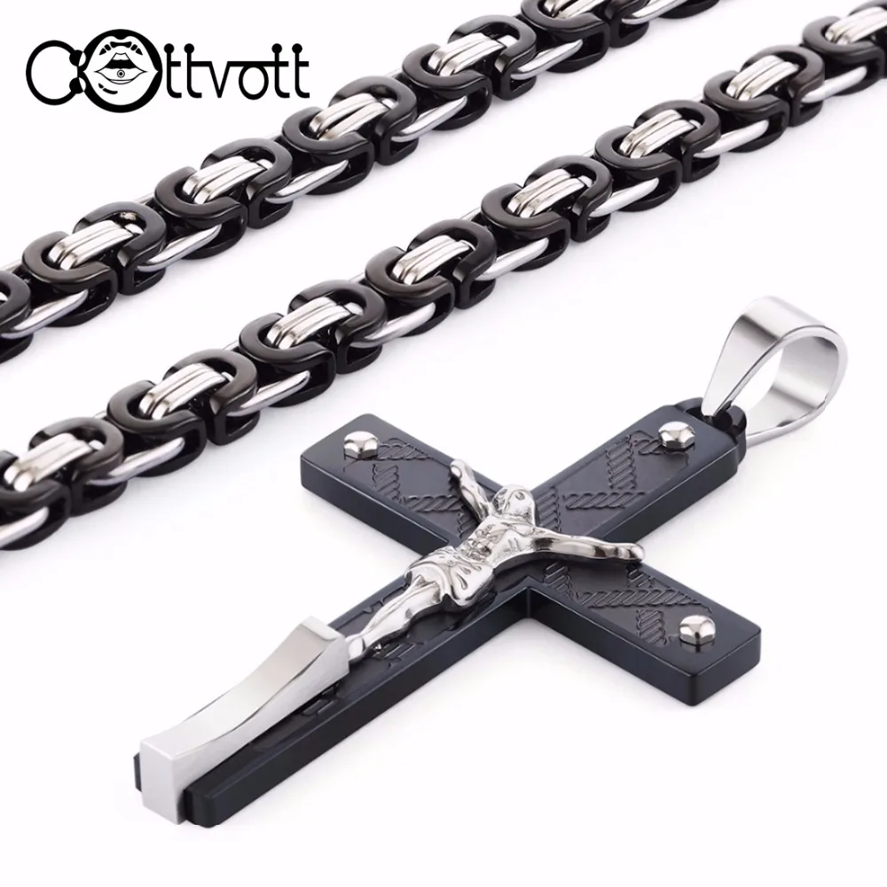 Mens Stainless Steel Pendant Necklace Christian Jesus Cross Male Long Byzantine Chain High Quality Men Jewelry Father Gift CN008
Mens Stainless Steel Pendant Necklace Christian Jesus Cross Male Long Byzantine Chain High Quality Men Jewelry Father Gift CN008