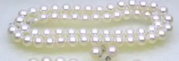 AAA 9-10mm white natural pearl necklace 18" earring bracelet 8" set 
AAA 9-10mm white natural pearl necklace 18" earring bracelet 8" set