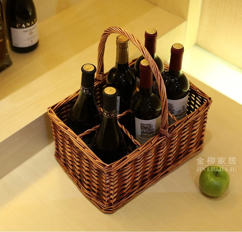 Natural and Handmade 6 Divisions Wicker and Vine Knitted Organizer Storage Basket for Wine, Beverage and Camping Picnic Supplies 
Natural and Handmade 6 Divisions Wicker and Vine Knitted Organizer Storage Basket for Wine, Beverage and Camping Picnic Supplies