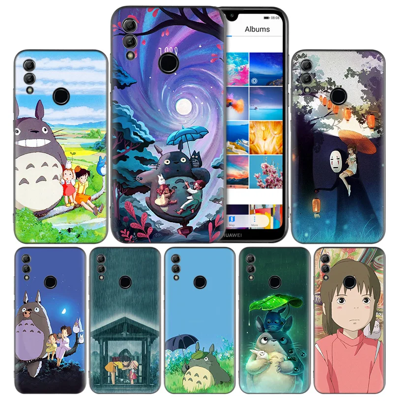 

Studio Ghibli Totoro Black Silicone Case Cover for Huawei Honor 8X 8C 8A 8S 10 10i Lite Play V20 Y9 Y7 Y6 Y5 Prime 2018 2019