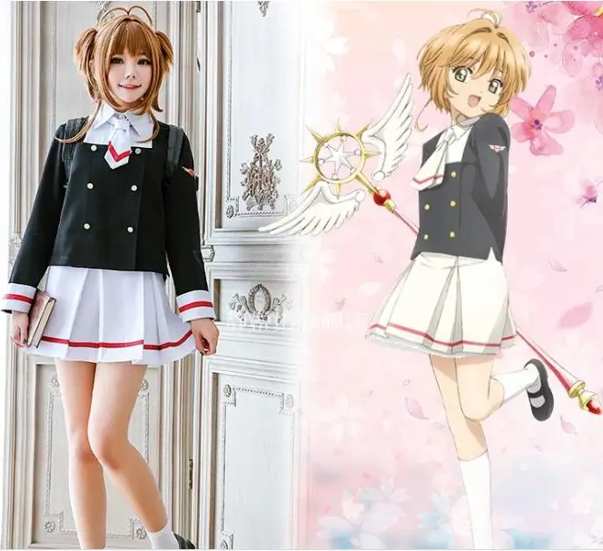 women girl Comic Card Captor Sakura CLEAR CARD KINOMOTO SAKURA High School Uniforms COSPLAY CLOTHES COSTUME SHOES WIG HEAR SOCK
women girl Comic Card Captor Sakura CLEAR CARD KINOMOTO SAKURA High School Uniforms COSPLAY CLOTHES COSTUME SHOES WIG HEAR SOCK