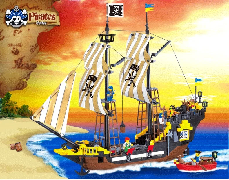 Enlighten Building Block Pirate Ship Boat Adventure 6 Figures 4 Cannons 590pcs Educational Bricks Toy For Boy Gift-No Box
Enlighten Building Block Pirate Ship Boat Adventure 6 Figures 4 Cannons 590pcs Educational Bricks Toy For Boy Gift-No Box