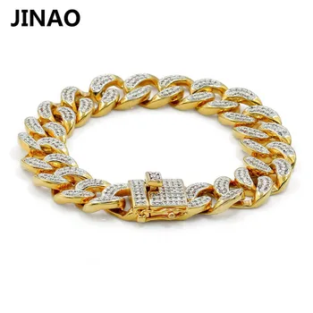 Fashion Gold Silver Color Plated Micro Pave Cubic Zircon Bracelet All Iced Out 7' 8" Length Cuban Chain Hip Hop Jewelry For Male
Fashion Gold Silver Color Plated Micro Pave Cubic Zircon Bracelet All Iced Out 7' 8" Length Cuban Chain Hip Hop Jewelry For Male