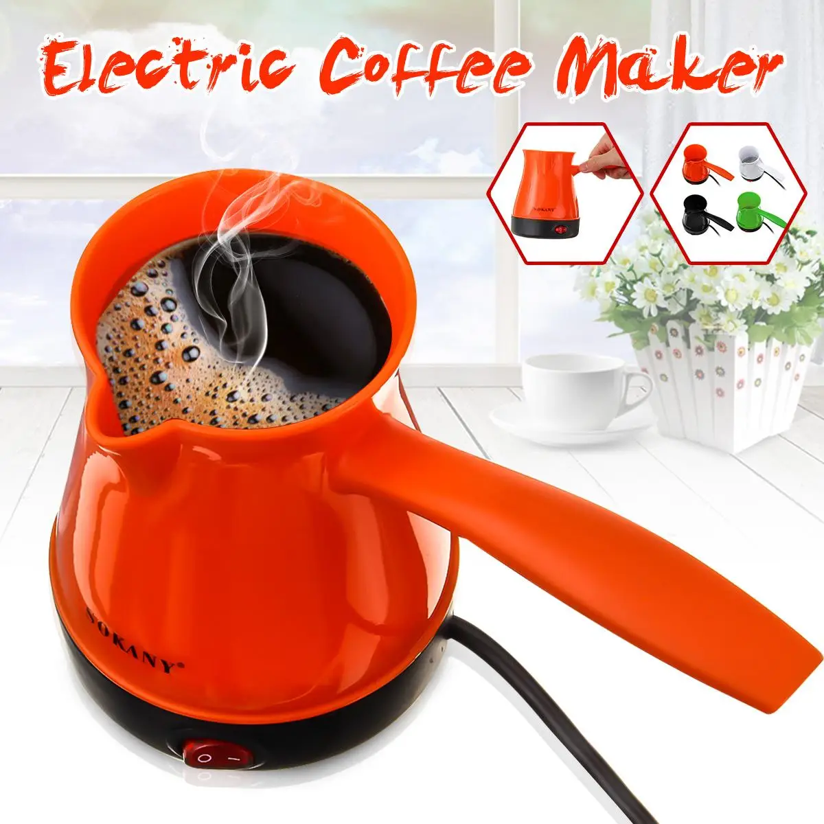 Electric Turkish Greek Coffee Maker Machine Espresso Tea Moka Multifunction Pot Food Grade ABS+Stainless steel Anti-slip base 
Electric Turkish Greek Coffee Maker Machine Espresso Tea Moka Multifunction Pot Food Grade ABS+Stainless steel Anti-slip base