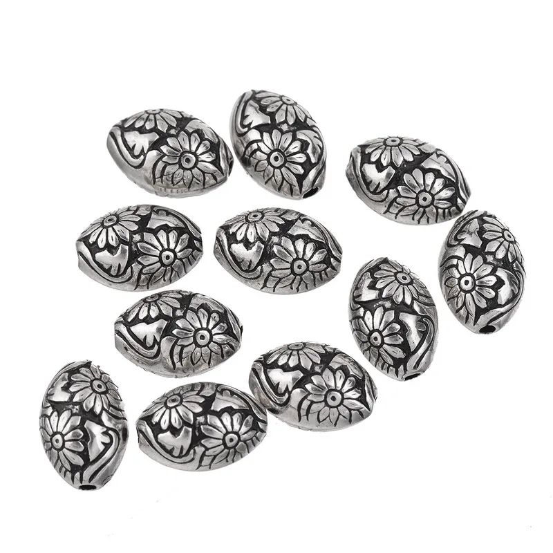 10PCs DIY Beads CCB Plastic Beads Oval Flower Antique Silver Beads European Style Charm Beads For DIY Vintage Bracelet 1.4x1cm
10PCs DIY Beads CCB Plastic Beads Oval Flower Antique Silver Beads European Style Charm Beads For DIY Vintage Bracelet 1.4x1cm