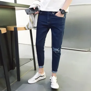 Hole Summer Mens Jeans Brand Black Slim Fit Denim Jeans Ripped Ankle-length pant Jeans Homme Plus Size
Hole Summer Mens Jeans Brand Black Slim Fit Denim Jeans Ripped Ankle-length pant Jeans Homme Plus Size