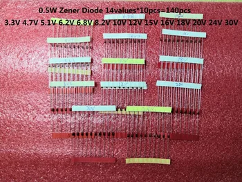 1/2w 1W 3.3 to 30V 14values*10pcs=140pcs 0.5W Zener Diode kits Assorted Set electronic diy Assortment kit 4.7V 5.1V free ship
1/2w 1W 3.3 to 30V 14values*10pcs=140pcs 0.5W Zener Diode kits Assorted Set electronic diy Assortment kit 4.7V 5.1V free ship