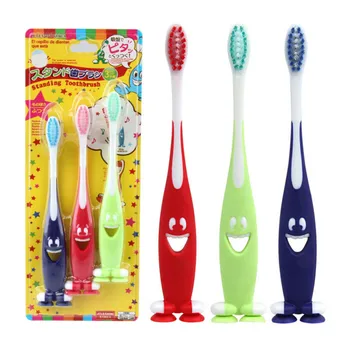 New 3Pcs/Pack Creative Children Toothbrush Vertical Style With Sucker Cartoon Soft Sharpened Nylon Brush
New 3Pcs/Pack Creative Children Toothbrush Vertical Style With Sucker Cartoon Soft Sharpened Nylon Brush