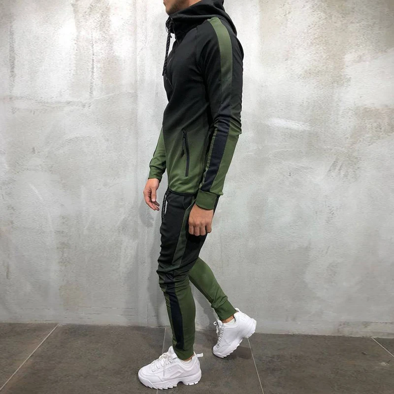 Mens gradient Zipper Suit