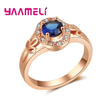 New Fashion Women Rings Rose Gold Color Round Dark Blue Cubic Zirconia Stone Female Wedding Party Jewelry Free Shipping
New Fashion Women Rings Rose Gold Color Round Dark Blue Cubic Zirconia Stone Female Wedding Party Jewelry Free Shipping